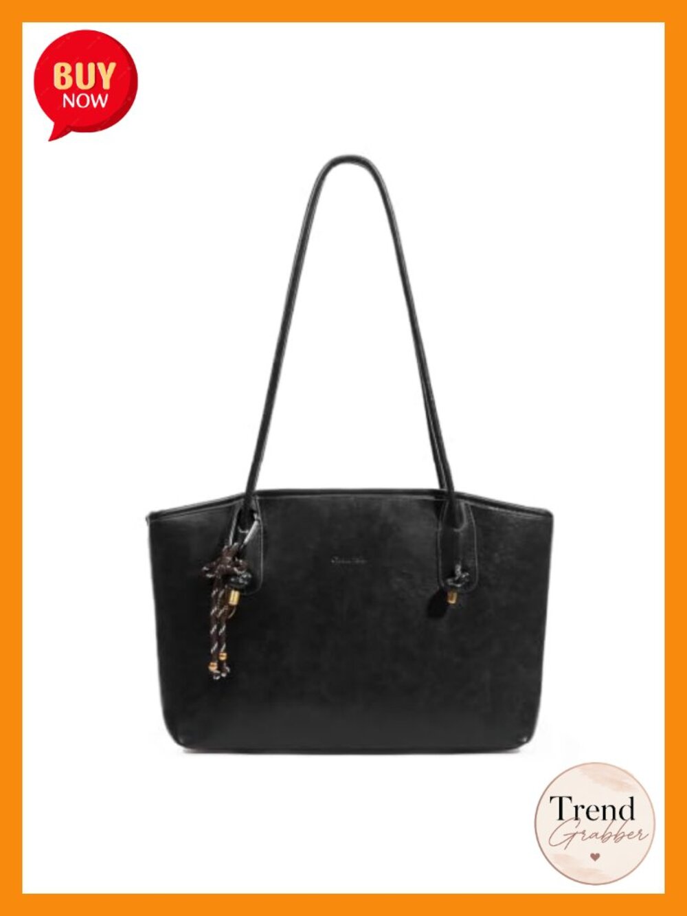 Faux Leather Shoulder Bag Retro Style Handbag with Zipper